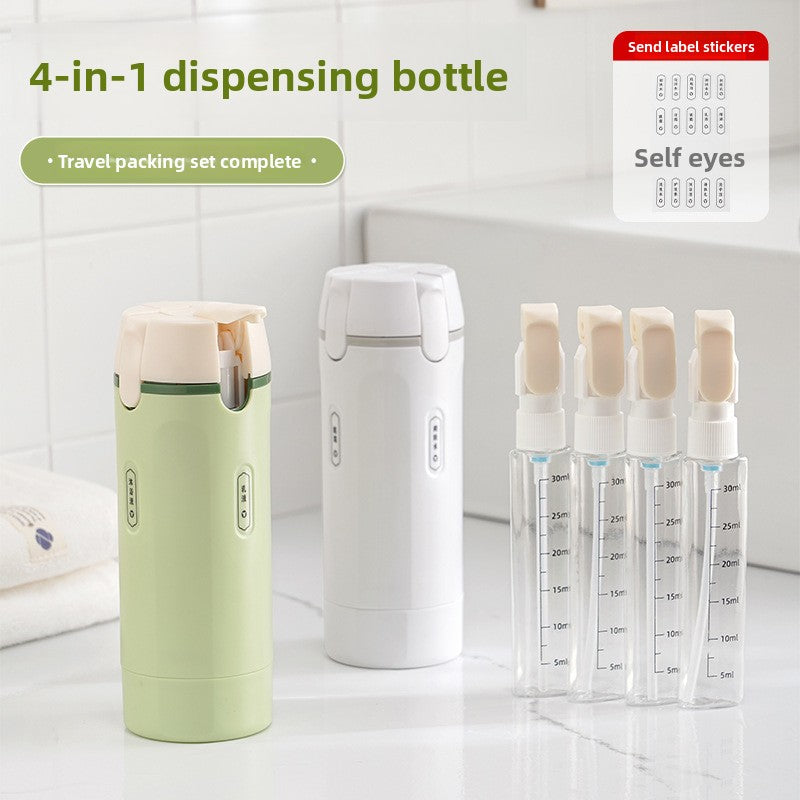 Four-In-One Travel Dispensing Bottle