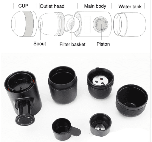 Condensed Portable Mini Coffee Machine – Capsule Black, Compact & Travel-Friendly